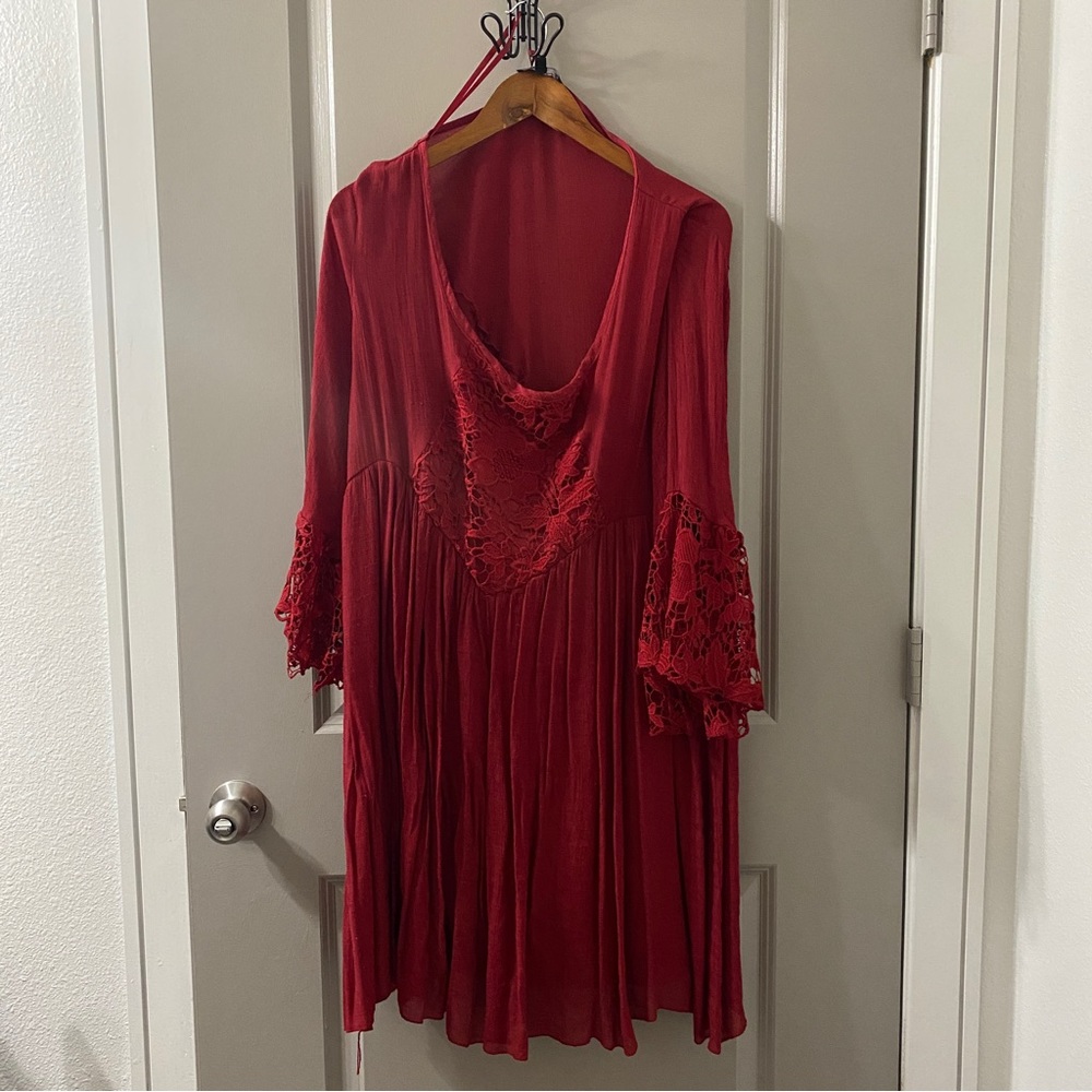 Lacey Red Long Shirt